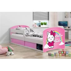 Bērnu gulta ar matraci LUKI 160x80 balts/hello kids